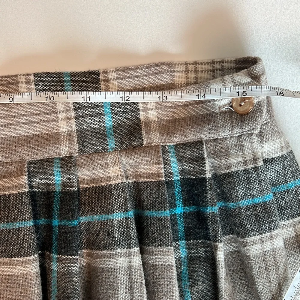 Vintage‎ - Blvd. East wool midi plaid skirt, 32